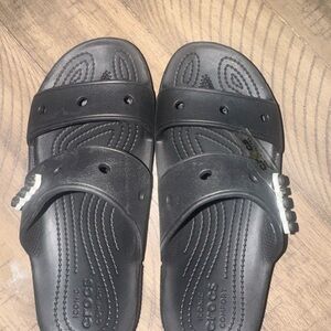Black Crocs Slide Sandals 8 W 6 M